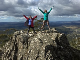 Susan and Jackie jump